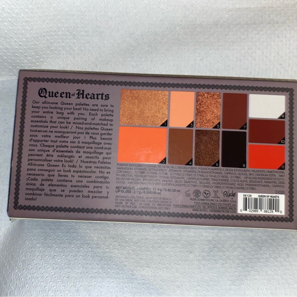 Rude Queen of Hearts Facecard Eyeshadow Palette